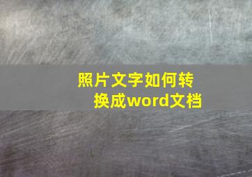 照片文字如何转换成word文档