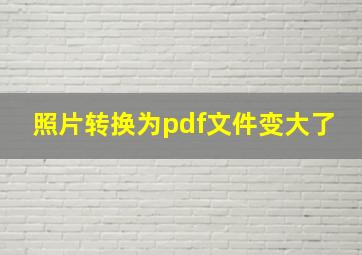 照片转换为pdf文件变大了