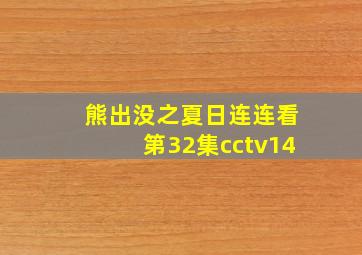 熊出没之夏日连连看第32集cctv14