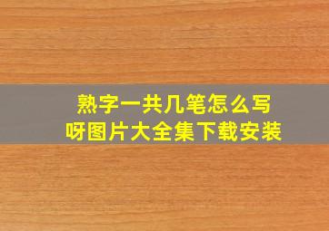 熟字一共几笔怎么写呀图片大全集下载安装