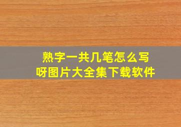 熟字一共几笔怎么写呀图片大全集下载软件