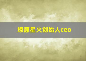 燎原星火创始人ceo