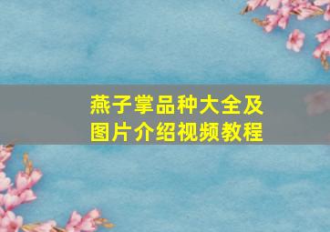 燕子掌品种大全及图片介绍视频教程