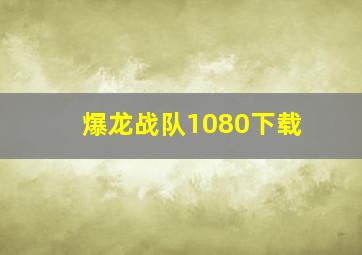 爆龙战队1080下载