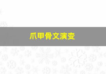 爪甲骨文演变