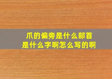 爪的偏旁是什么部首是什么字啊怎么写的啊