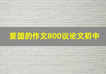 爱国的作文800议论文初中