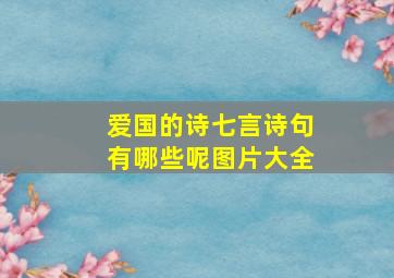 爱国的诗七言诗句有哪些呢图片大全