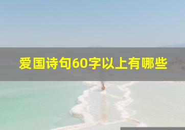 爱国诗句60字以上有哪些