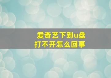 爱奇艺下到u盘打不开怎么回事