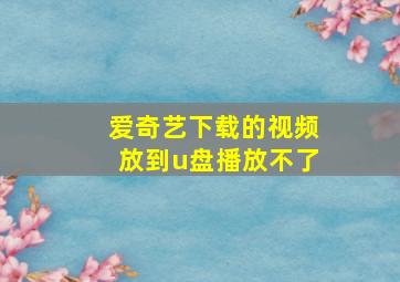 爱奇艺下载的视频放到u盘播放不了