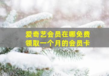 爱奇艺会员在哪免费领取一个月的会员卡