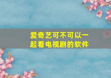 爱奇艺可不可以一起看电视剧的软件