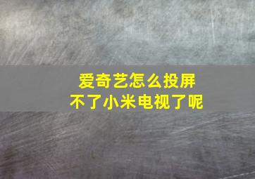 爱奇艺怎么投屏不了小米电视了呢