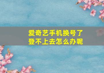 爱奇艺手机换号了登不上去怎么办呢