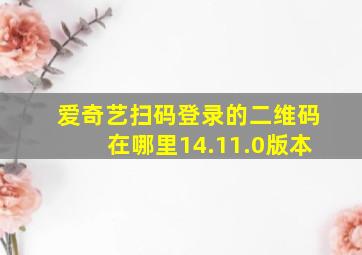 爱奇艺扫码登录的二维码在哪里14.11.0版本