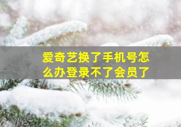 爱奇艺换了手机号怎么办登录不了会员了