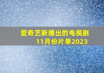 爱奇艺新播出的电视剧11月份片单2023