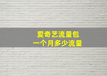 爱奇艺流量包一个月多少流量