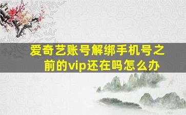 爱奇艺账号解绑手机号之前的vip还在吗怎么办