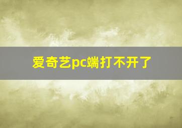 爱奇艺pc端打不开了