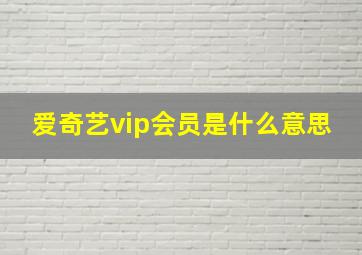 爱奇艺vip会员是什么意思