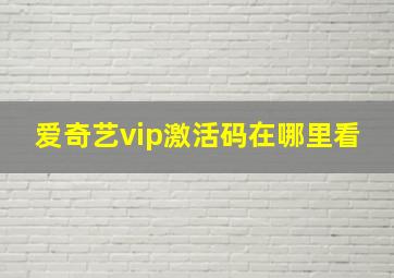 爱奇艺vip激活码在哪里看