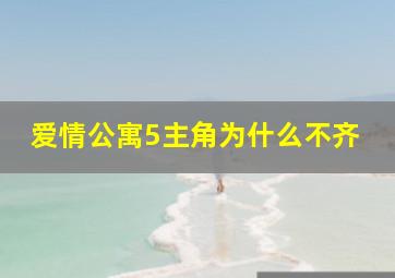 爱情公寓5主角为什么不齐