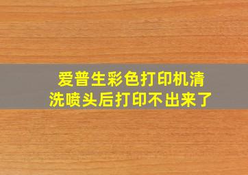 爱普生彩色打印机清洗喷头后打印不出来了