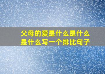 父母的爱是什么是什么是什么写一个排比句子