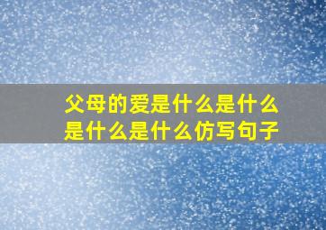 父母的爱是什么是什么是什么是什么仿写句子