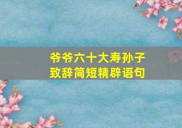 爷爷六十大寿孙子致辞简短精辟语句