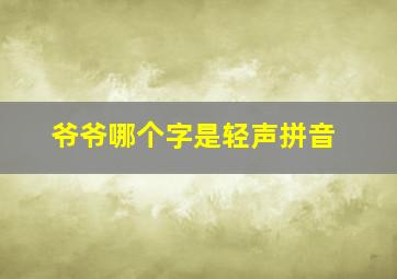 爷爷哪个字是轻声拼音