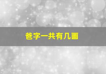 爸字一共有几画