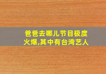 爸爸去哪儿节目极度火爆,其中有台湾艺人