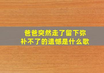 爸爸突然走了留下弥补不了的遗憾是什么歌