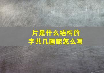 片是什么结构的字共几画呢怎么写