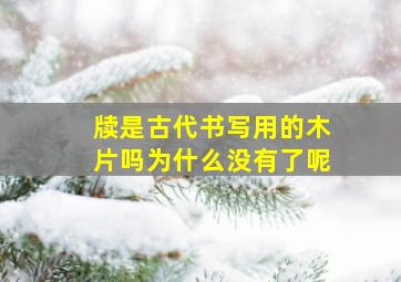 牍是古代书写用的木片吗为什么没有了呢