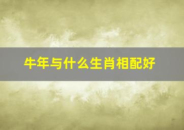 牛年与什么生肖相配好