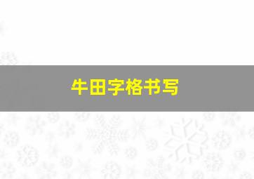 牛田字格书写