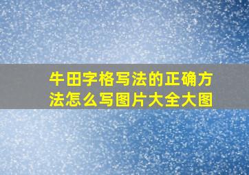 牛田字格写法的正确方法怎么写图片大全大图