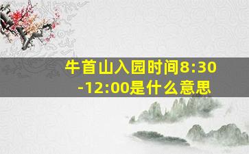 牛首山入园时间8:30-12:00是什么意思