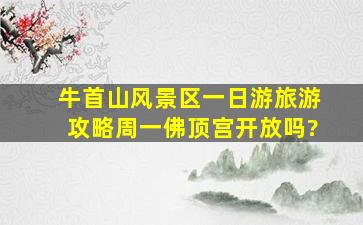 牛首山风景区一日游旅游攻略周一佛顶宫开放吗?