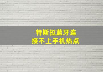 特斯拉蓝牙连接不上手机热点