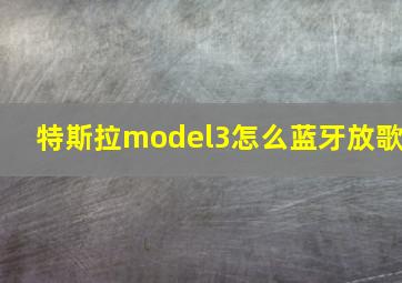 特斯拉model3怎么蓝牙放歌