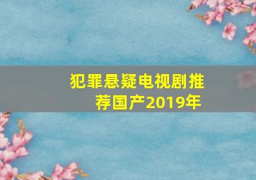 犯罪悬疑电视剧推荐国产2019年