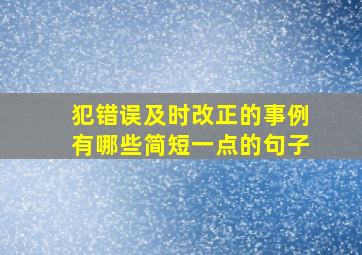 犯错误及时改正的事例有哪些简短一点的句子