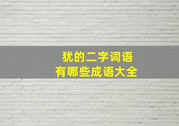 犹的二字词语有哪些成语大全