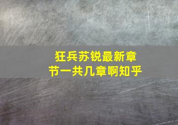 狂兵苏锐最新章节一共几章啊知乎