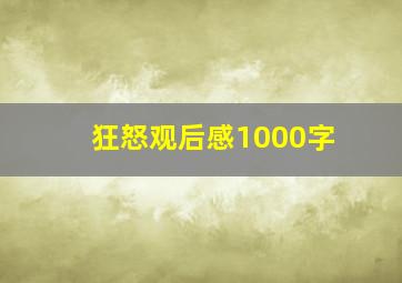 狂怒观后感1000字